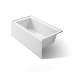 Underscore 60" Soaking Bathtub for Three Wall Alcove Installation with Left Drain and 68 Gallon Water Capacity