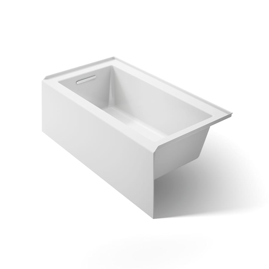 Underscore 60" Soaking Bathtub for Three Wall Alcove Installation with Left Drain and 68 Gallon Water Capacity