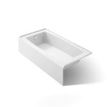 Entity 60" x 30" Three Wall Alcove Acrylic Soaking Tub with Left Drain