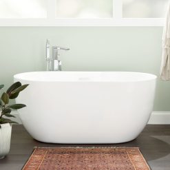 Boyce 61" Free Standing Acrylic Soaking Tub with Integrated Drain and Overflow