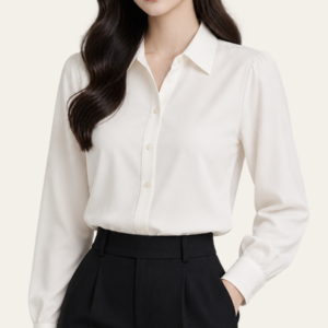Áo sơ mi tay bồng cổ nơ